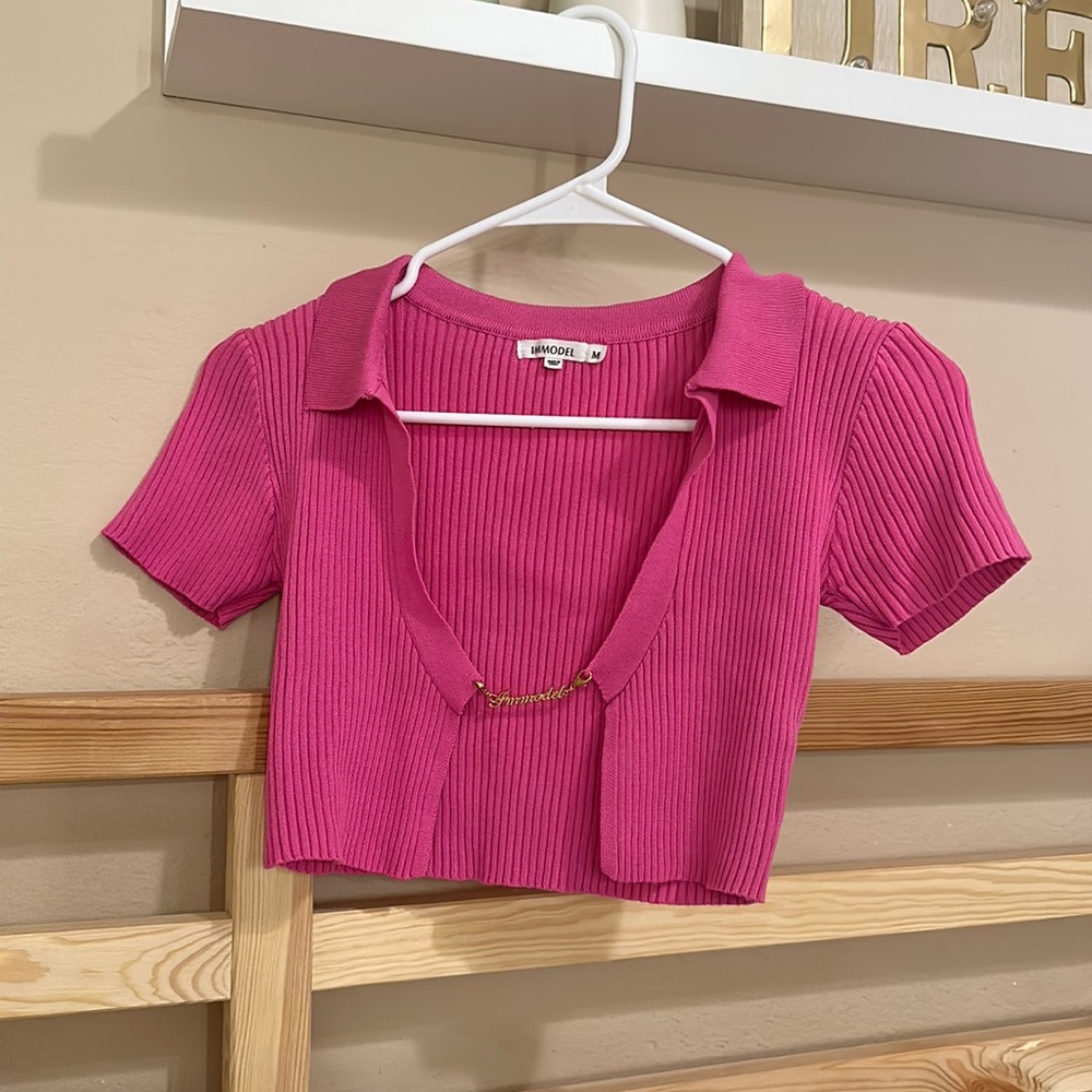 IMMODEL Crop Top with Charm Detail